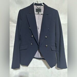 Banana Republic Captain's Military Double Breasted Button Blazer Navy Blue Sz 4